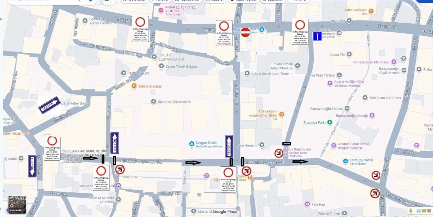 Sürücüler Dikkat! Adana’da O Cadde Yarından İtibaren Araç Trafiğine Kapanıyor