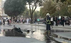 Seyir Halindeki Motosiklet Alev Alev Yandı