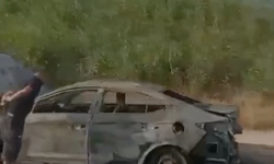Adana Otoyolunda Otomobil Alev Alev Yandı