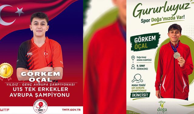 Adana Doğa Koleji, Avrupa Şampiyonu Öğrencisi Görkem Öçal'ı Kutladı