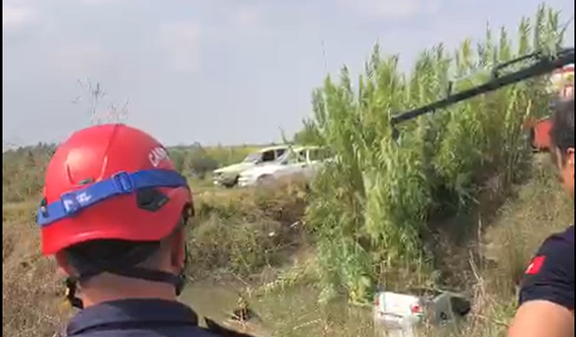 Ceyhan'da Otomobil Dereye Uçtu: Sürücü Kazayı Hafif Atlattı