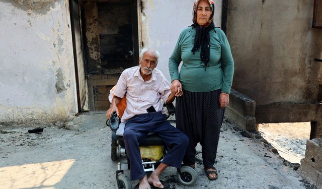 Aladağ’da Yangında Evini Kaybeden Yaşlı Çiftin Feryadı
