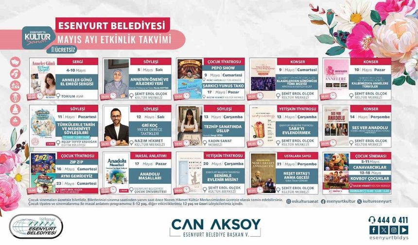 Esenyurt Belediyesi Mayıs ayı kültür sanat etkinlikleri başlıyor