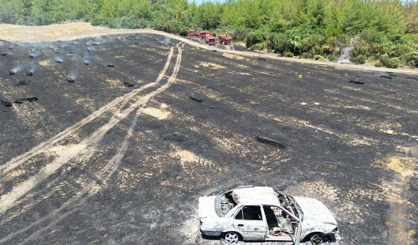 Adana'da Otomobil Alev Aldı, Yangın Ormana Sıçradı