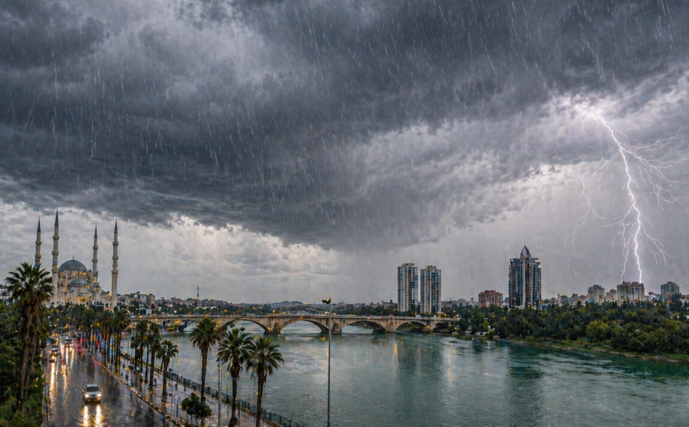 Adana’ya 5 Günlük Yağmur Alarmı! Gök Gürültülü Sağanak Geliyor