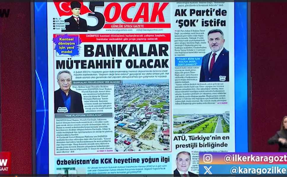 Adana'dan Türkiye Gündemine: 5 Ocak Gazetesi’nin Manşeti NOW TV'de