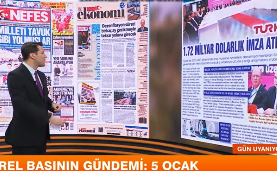 5 Ocak Gazetesi'nin Manşeti TV 100 Ekranında Ses Getirdi