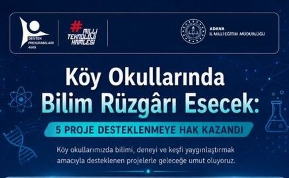 Adana’nın Köy Okullarında Bilim Rüzgârı: TÜBİTAK'tan 5 Projeye Dev Destek!