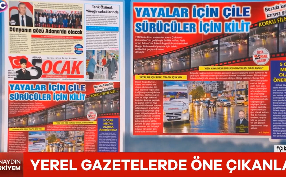 5 Ocak Gazetesi’nin Ulaşım Manşeti Sözcü TV Ekranlarında