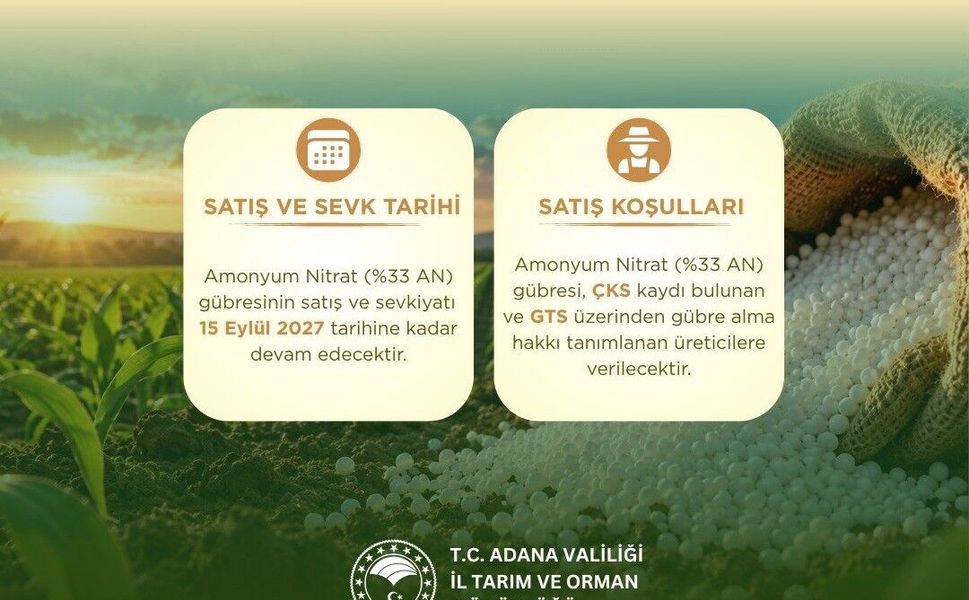 Adana’da Çiftçileri İlgilendiren Gelişme: Gübre Satışında Süre Uzatıldı